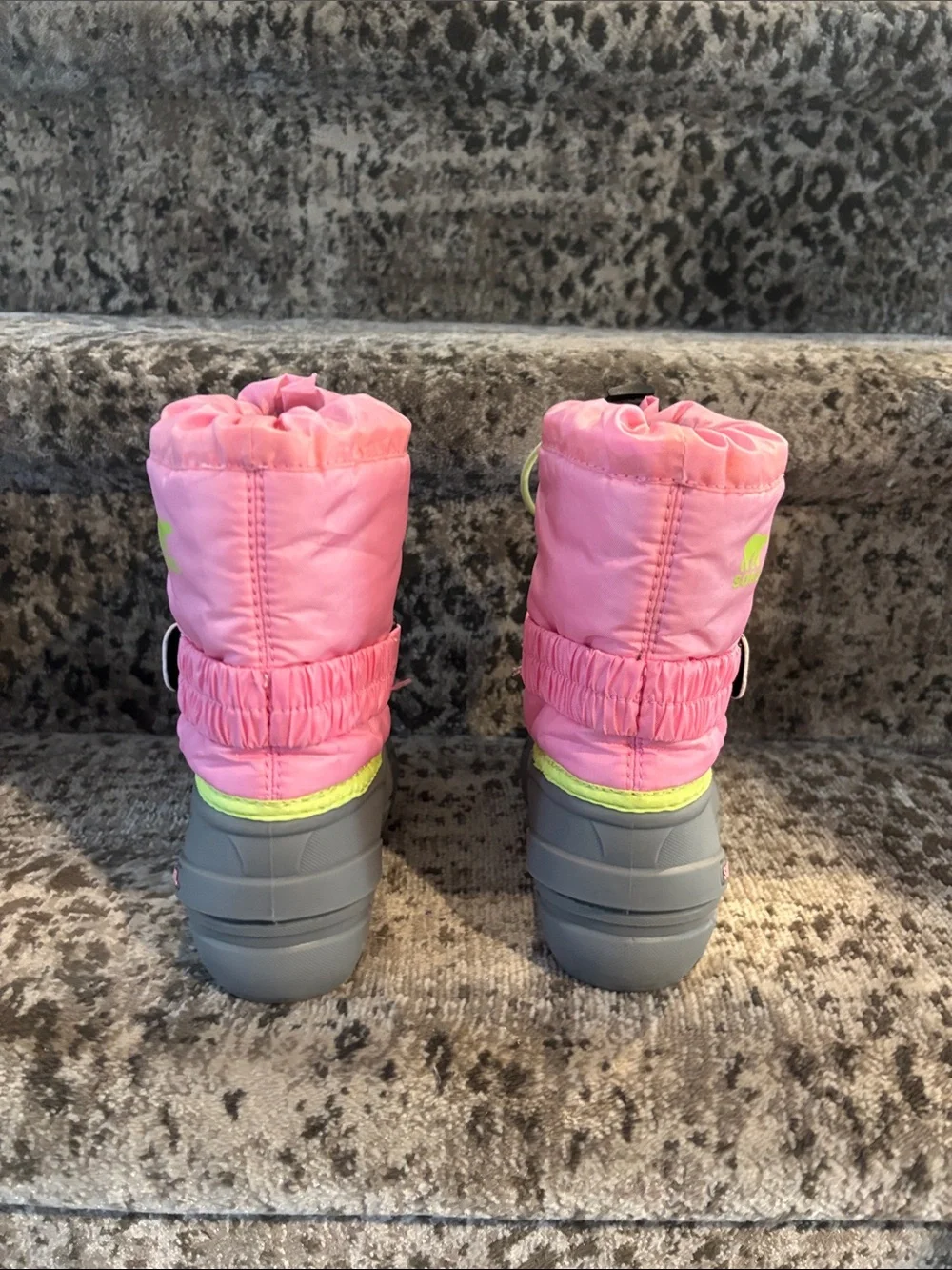 Sorel Pink and Neon Trim Kids Snow Boots